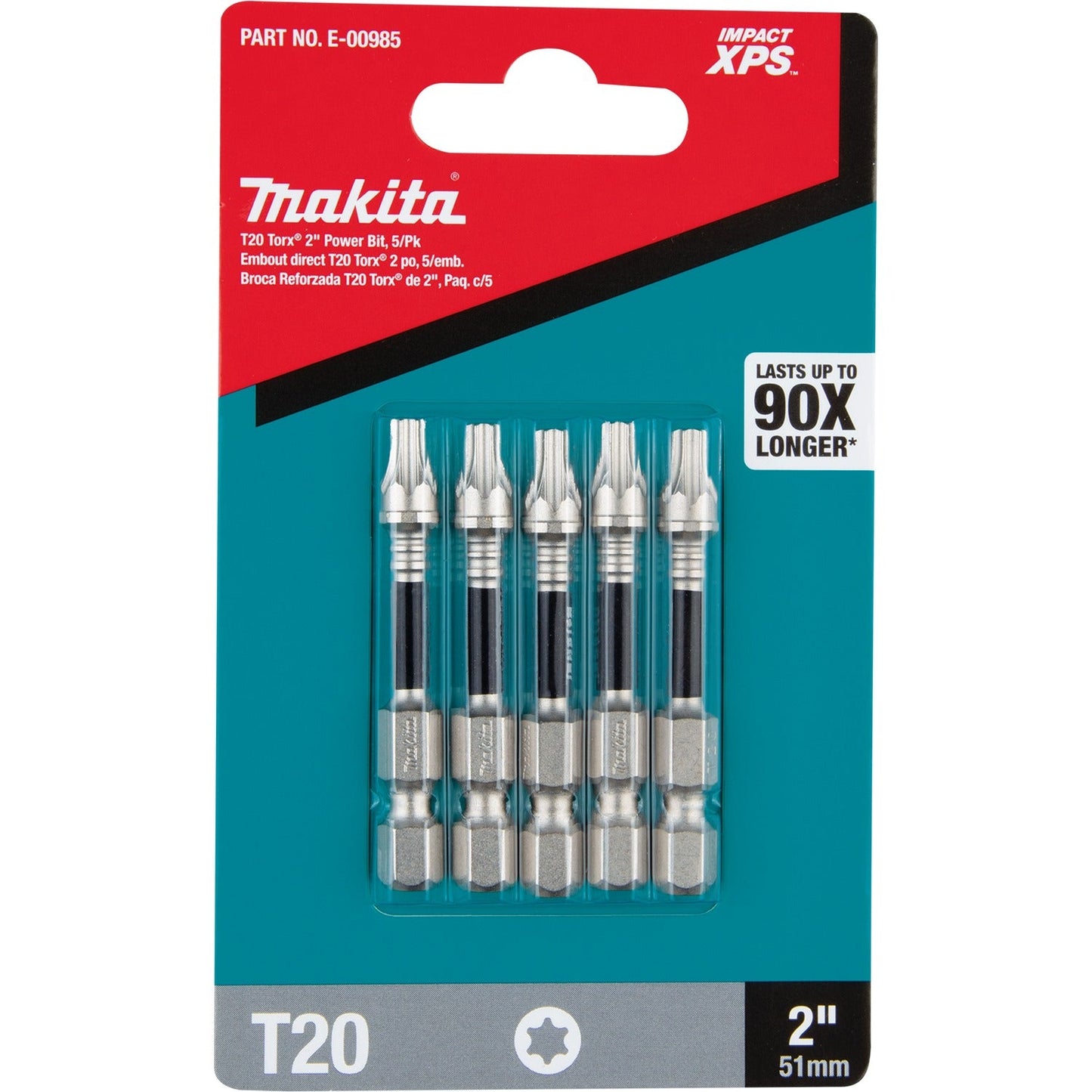 Makita E-00985 Impact XPS® T20 Torx 2" Power Bit, 5/pk