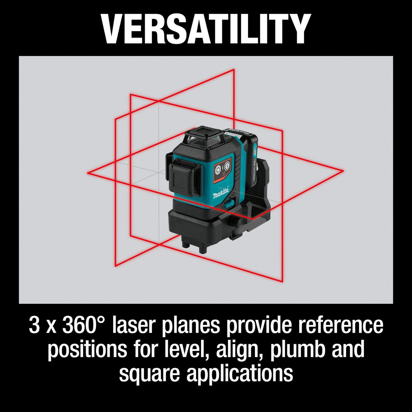 Makita SK700DNAJ 12V max CXT® Lithium‘Ion Cordless Self‘Leveling 360° 3‘Plane Red Laser Kit (2.0Ah)