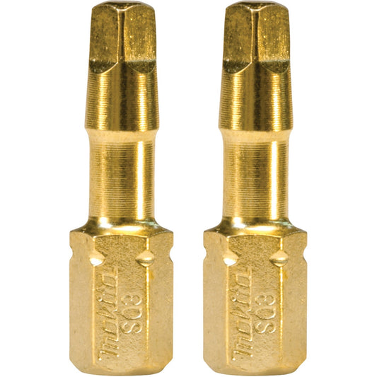 Makita B-44725 Impact GOLD® #3 Square Insert Bit, 2/pk