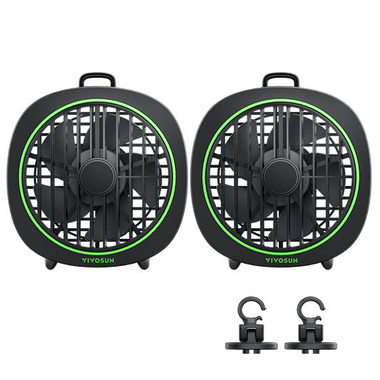 Vivosun AeroWave D4, 4” Grow Tent Clip Fan with Detachable Hook, Black, 2 Pack