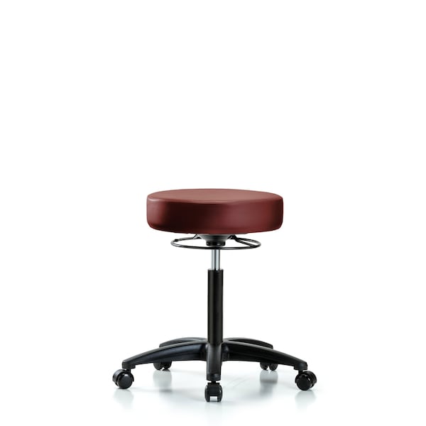 Blue Ridge Ergonomics VMBSO-RG-NF-RC-8815 Rutledge Vinyl Stool without Back - Medium Bench Height with Casters in Borscht Supernova™ Vinyl
