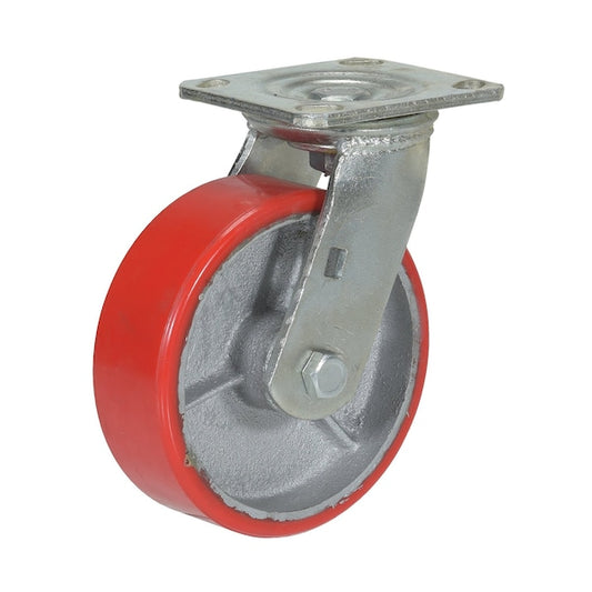 Vestil CST-PU-6X2-S Polyurethane Swivel Caster 6 In. Diameter x 2 In. Width 772 Lb. Capacity Red
