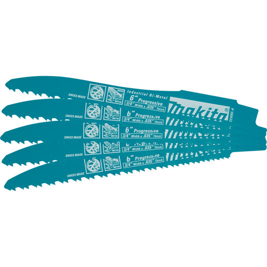 Makita 723083-A-5 6" Recipro Saw Blade, Progressive, 5/pk