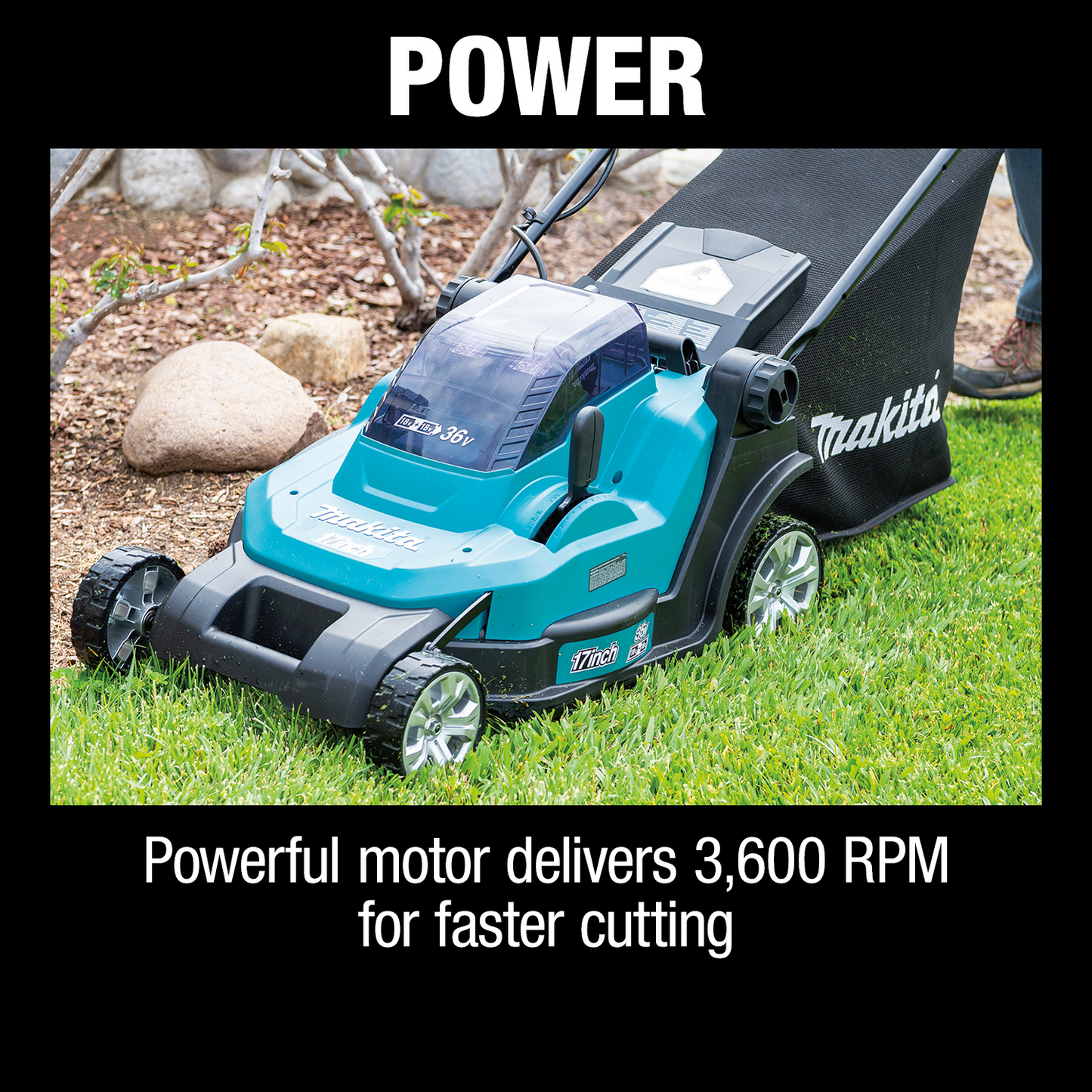 Makita XML05PT 36V (18V X2) LXT® 17" Residential Lawn Mower Kit (5.0Ah)