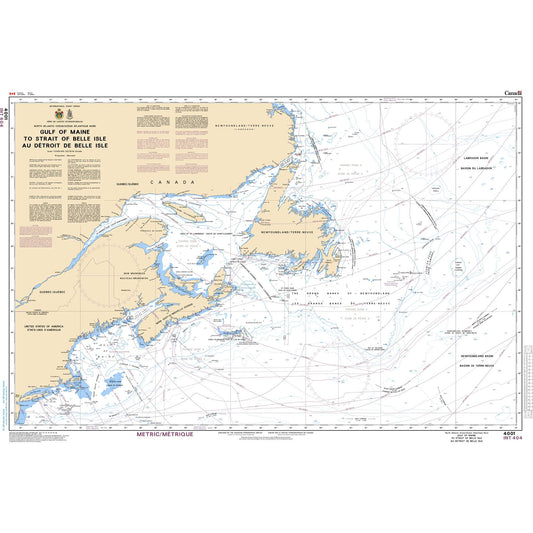 Paradise Clay CAN4001 CHS Chart Gulf of Maine to Strait of Belle Isle /au Detroit de Belle Isle