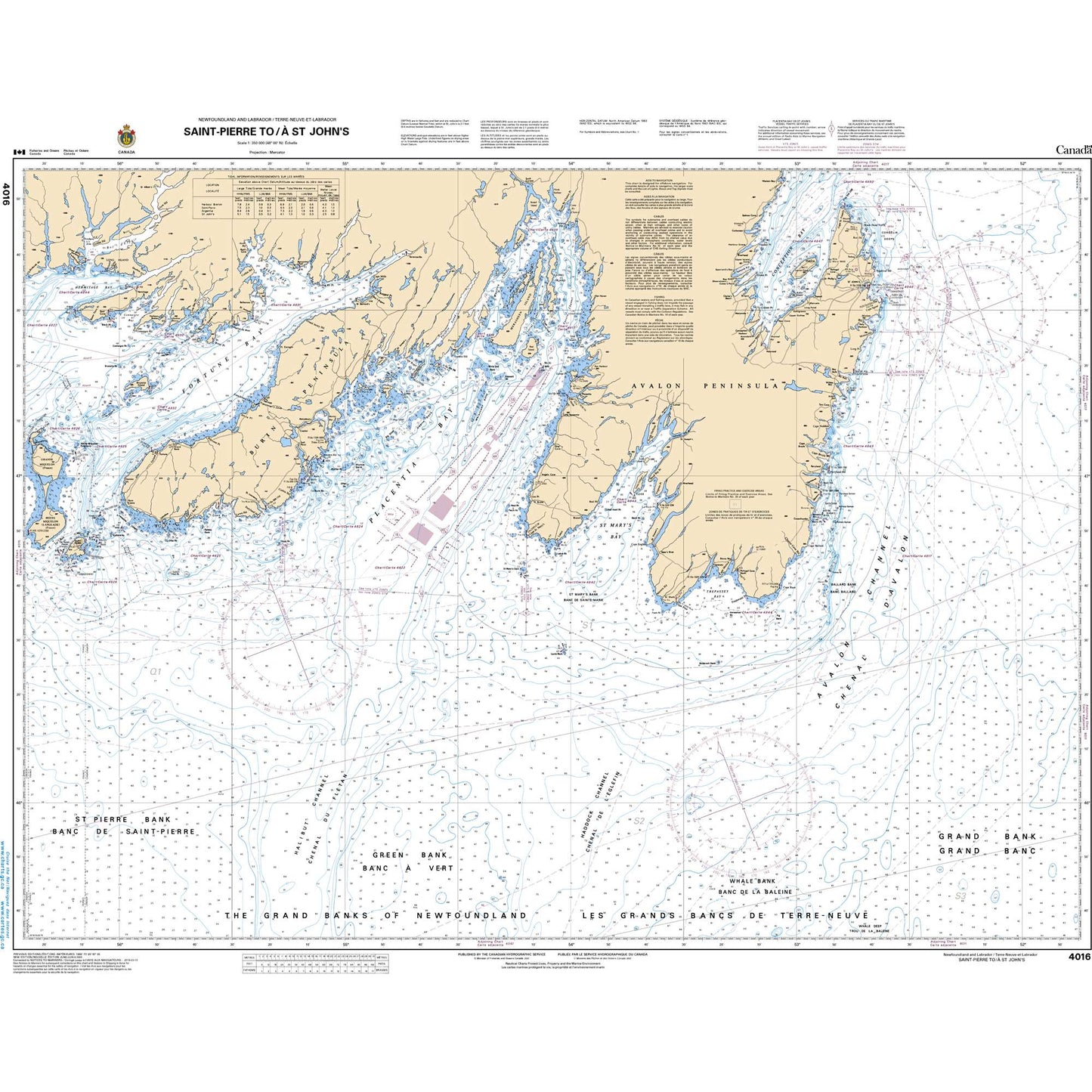 Paradise Clay CAN4016 CHS Chart Saint-Pierre to/ St. John's