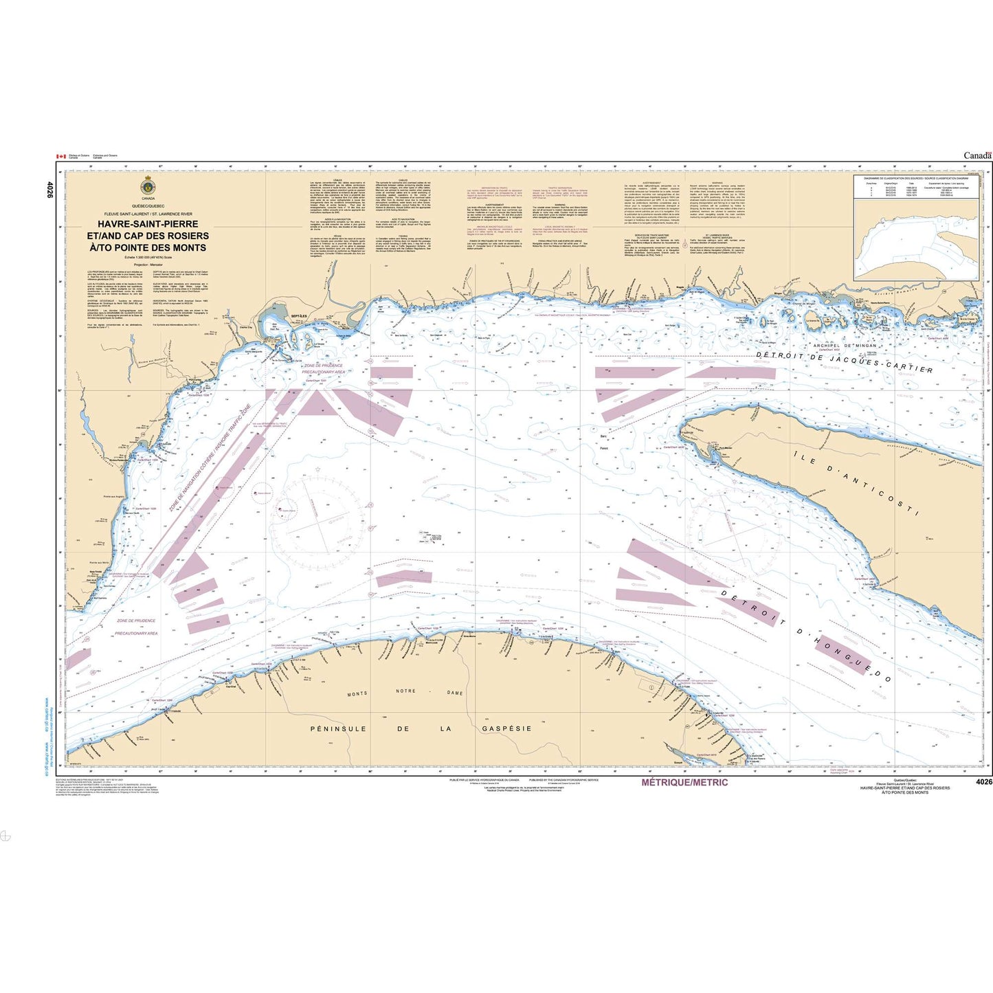 Paradise Clay CAN4026 CHS Chart Havre Saint-Pierre et/and Cap des Rosiers /to Pointe des Monts
