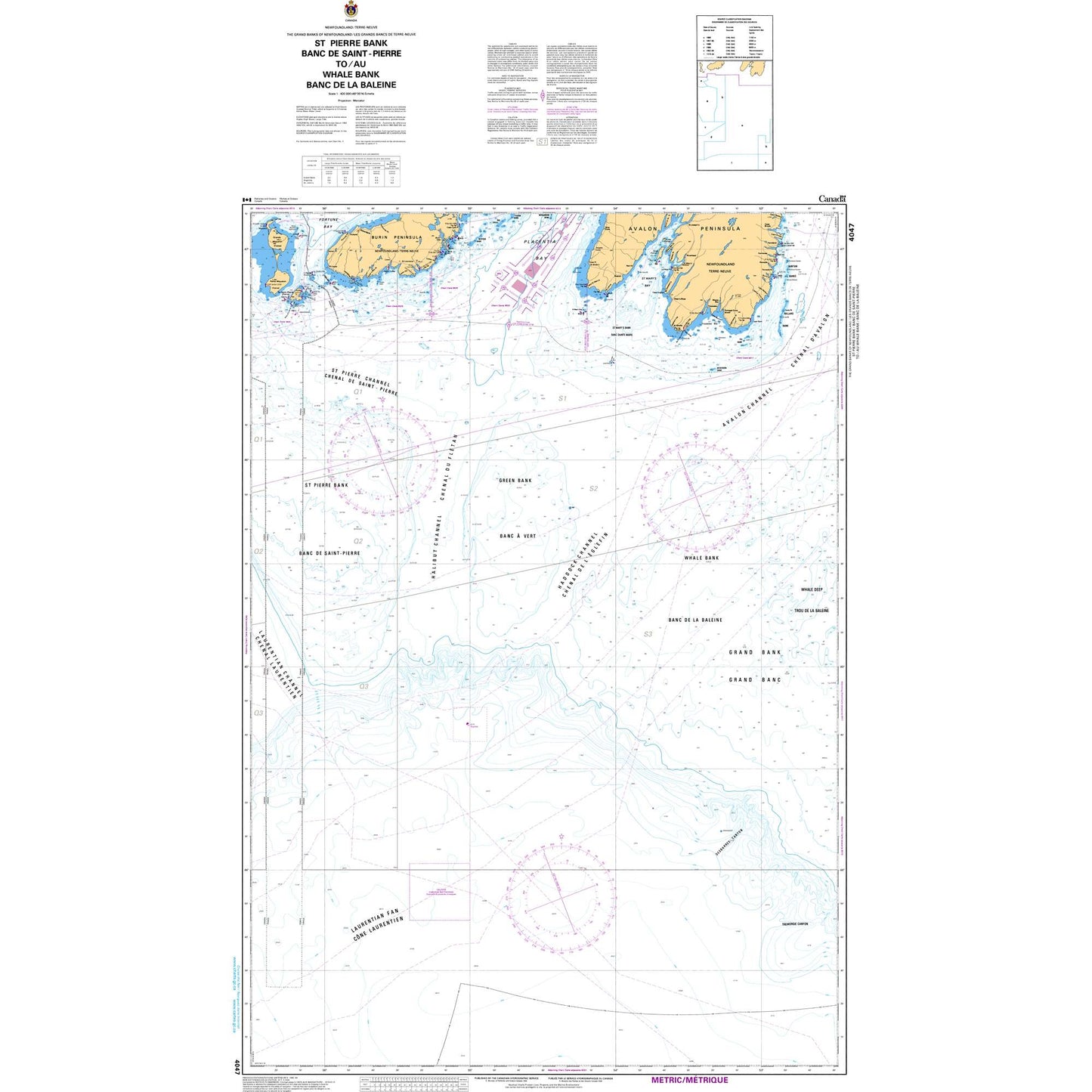 Paradise Clay CAN4047 CHS Chart St. Pierre Bank/Banc de Saint-Pierre to/au Whale Bank/Banc de la Baleine