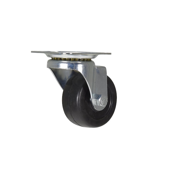 Vestil CST-VE-2X1RU-S Rubber Swivel Caster 2 In. Diameter x 1 In. Width 55 Lb. Capacity Black