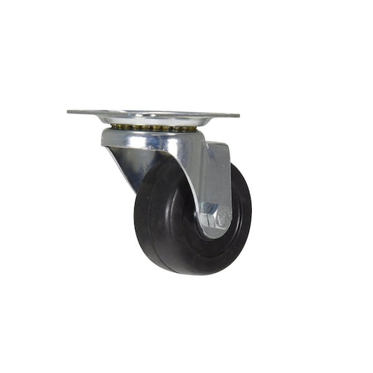 Vestil CST-VE-2X1RU-S Rubber Swivel Caster 2 In. Diameter x 1 In. Width 55 Lb. Capacity Black