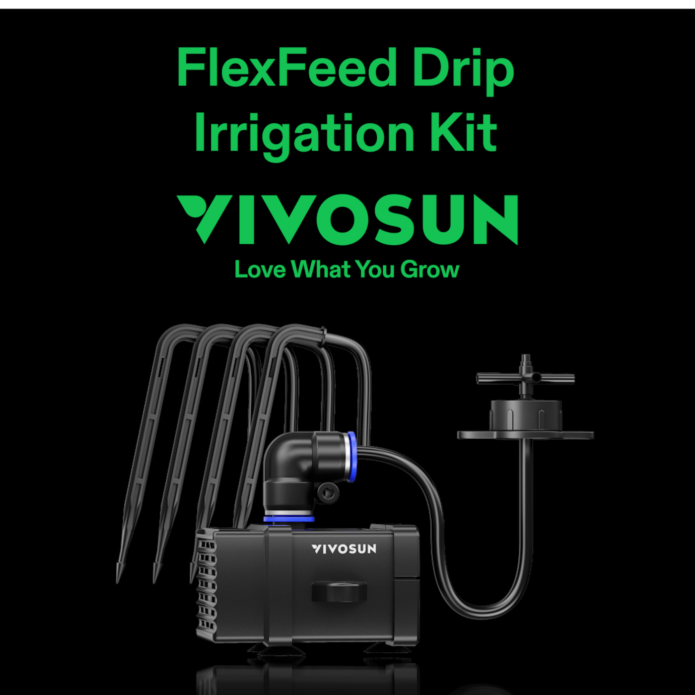 Vivosun FlexFeed Drip Irrigation Kit, 4W Automatic Irrigation System with Pump & 4 Drip Emitters, App-Controllable Professional Plant Watering Drip Kit for VGrow Smart Grow Box