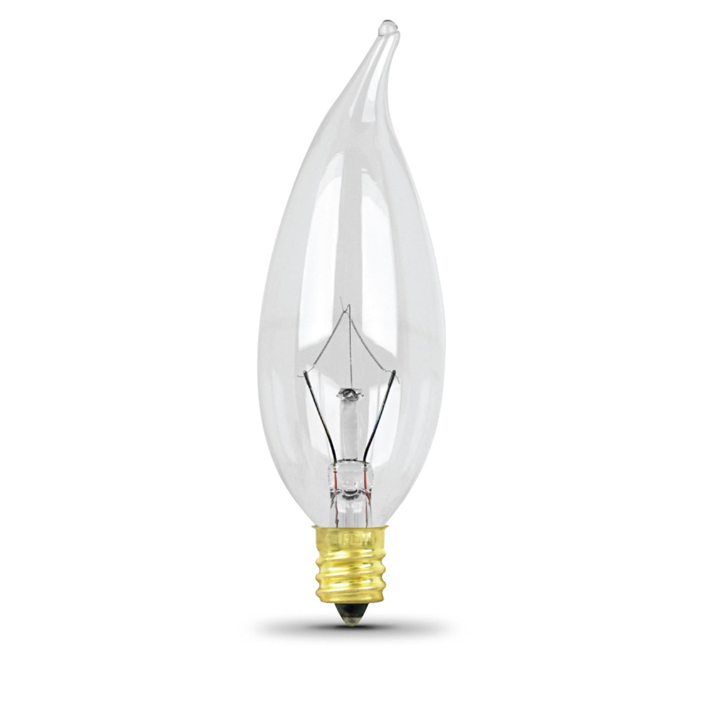 Feit Electric 40CFC/10K 40W 2400K E12 Base Flame Tip Clear Incandescent Light Bulb