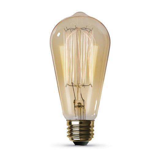 Feit Electric 40ST19 40W Warm White (2100K) Amber Glass Incandescent Light Bulb