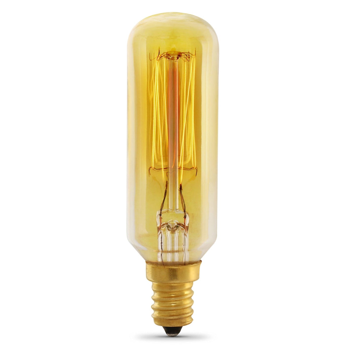 Feit Electric 40T8C/VG 40W Replacement T8 E12 Dimmable Filament Amber Glass Vintage Edison Incandescent Light Bulb, Soft White