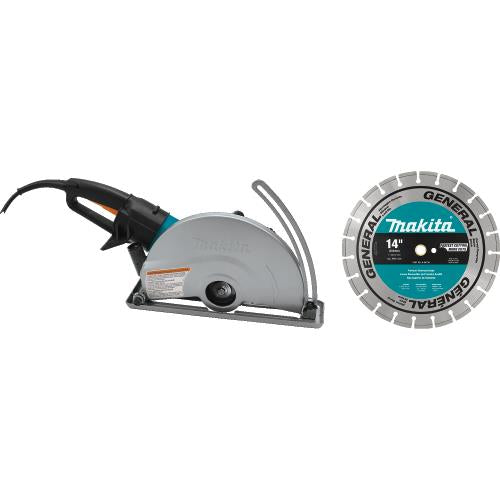 Makita 4114X 14" SJS, Electric Angle Cutter, with 14" Diamond Blade