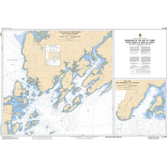 Paradise Clay CAN4124 CHS Chart Harbours in the Bay of Fundy/Ports dans la Baie de Fundy Southwest Coast/Côté sud-ouest