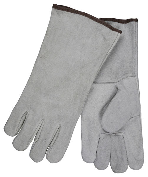 MCR Safety 4150B MCR Safety Welding Leather Welding Work Gloves Gray Economy Grade Shoulder Leather Cotton Lined and Wing Thumb (1 DZ)