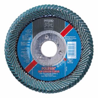 PFERD 67343 5 X 7/8 Polifan Curve Zirc Alum Lrg Rd 40G