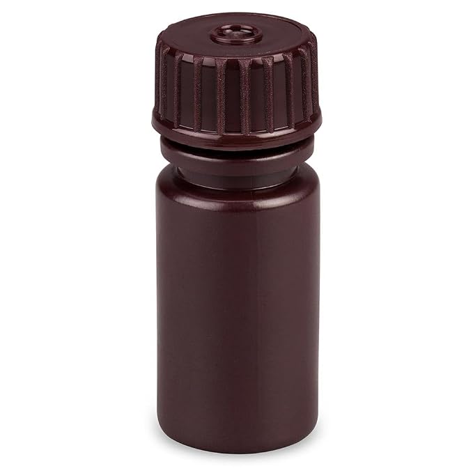Globe Scientific 7560004BKS Bottle Narrow Mouth Boston Round HDPE with PP Closure 4mL Bulk Packed with Bottles and Caps Bagged Separately 2000/Case