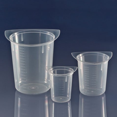 Globe Scientific 3631 Beaker Three Corner Clarified PP Graduated 100mL