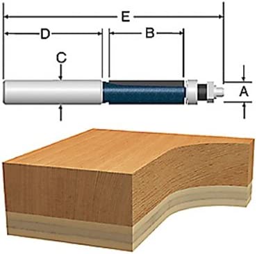 Bosch 85601MC 1/2 In. X 1-1/2 In. Carbide-Tipped Double-Flute Template Trim Router Bit