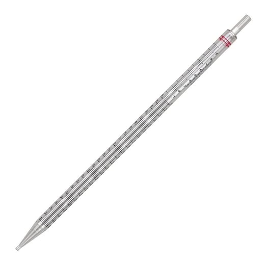 Globe Scientific 1784 Serological Pipette 25mL PS Standard Tip 345mm Non-Sterile Red Band Bulk 25/Bag