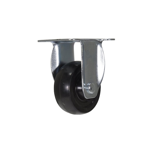 Vestil CST-VE-3X1RU-R Rubber Rigid Caster 3 In. Diameter x 1 In. Width 198 Lb. Capacity Black