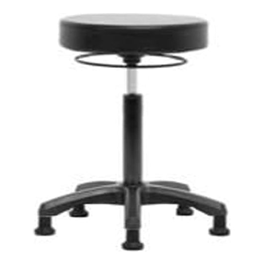 Blue Ridge Ergonomics VMBMS-RG-BF-RC-8569 Vinyl Mini-Stool - Medium Bench Height with Black Foot Ring & Casters in Burgundy Trailblazer™ Vinyl
