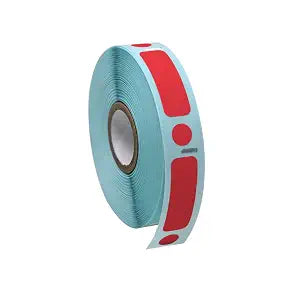 Globe Scientific LTC-38X13-95R Label/Dot Combo Roll Cryo Direct Thermal 38x13mm & 9.5mm Dot for 2.0mL Tubes Red