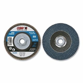 CGW ABRASIVES 42310 4-1/2"X5/8-11 Z3-24 T27Reg 100% Za Flap Disc