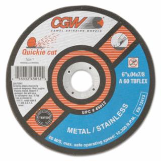 CGW ABRASIVES 45011 5"X.040X7/8" T1 A60-Tb-Flex Quickie C.O. Whl