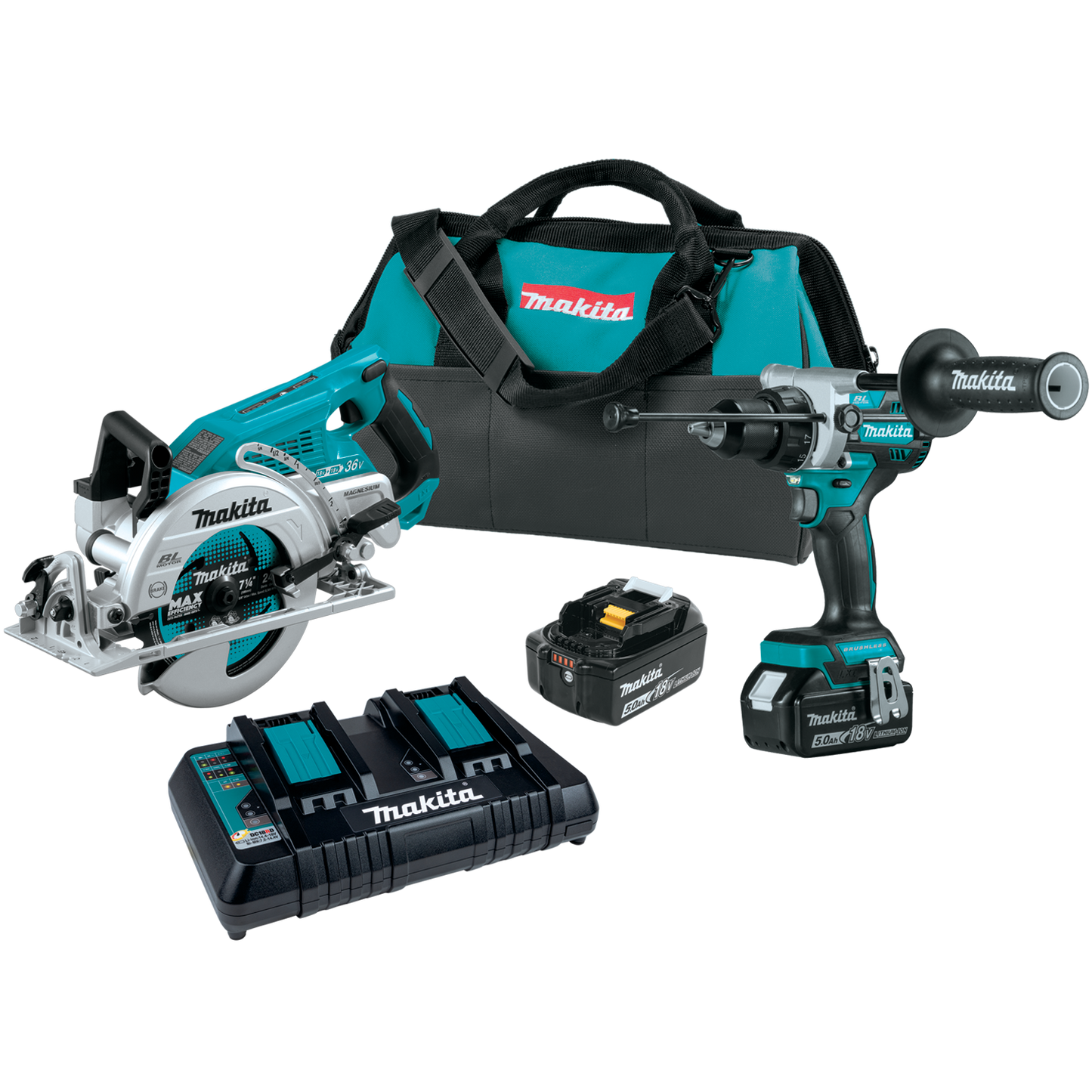 Makita XT289PT 18V LXT® Lithium‘Ion Brushless Cordless 2‘Pc. Combo Kit (5.0Ah)