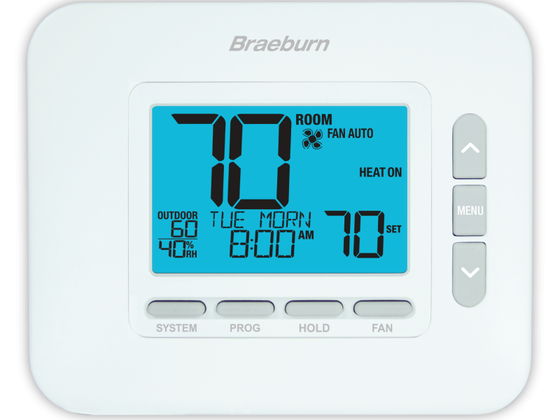 Braeburn 4235 Universal 7, 5-2 Day or Non-Programmable 3H / 2C with Dry Contact and Humidity Control