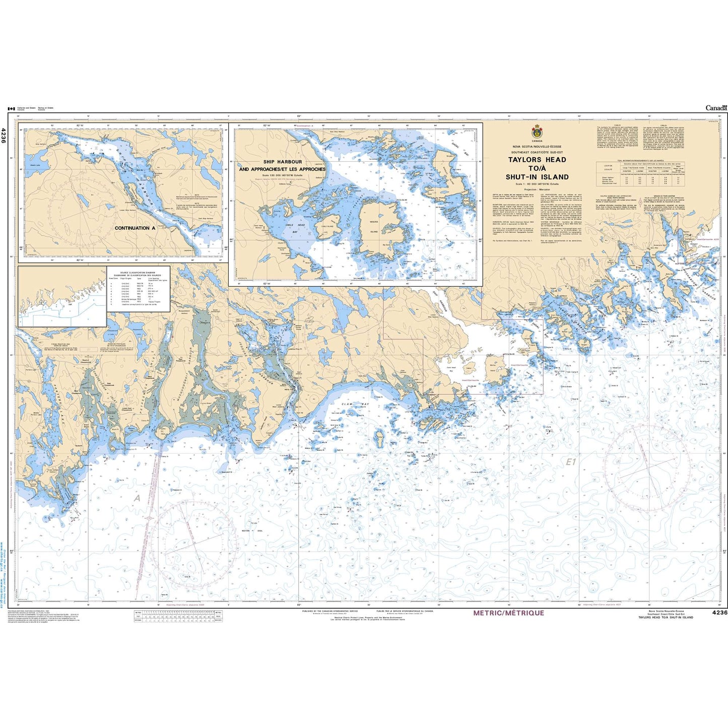 Paradise Clay CAN4236 CHS Chart Taylors Head to/ Shut-in Island
