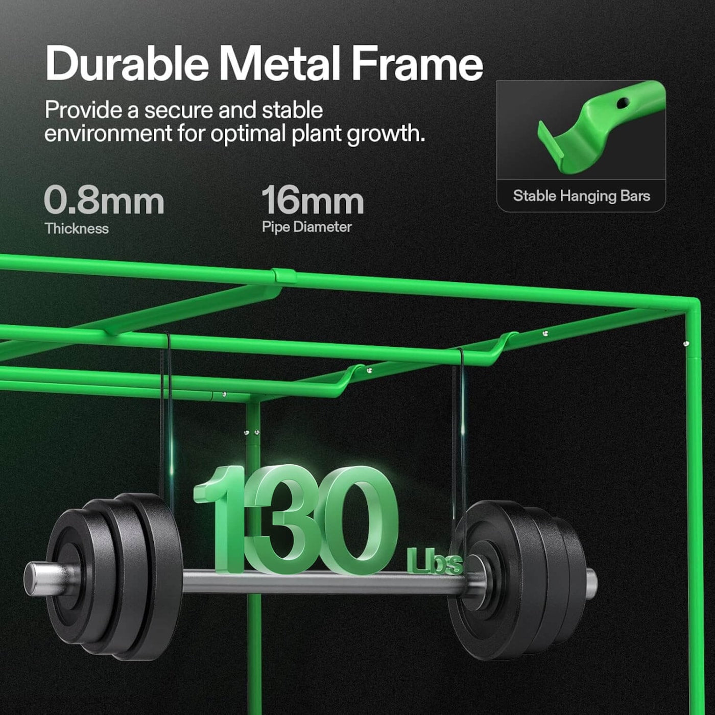 Vivosun Grow Tent 4x8 S848, 8-16 Plants Use, 600D Light-proof Oxford, 48' x 96' x 80', For Indoor Plants Growing