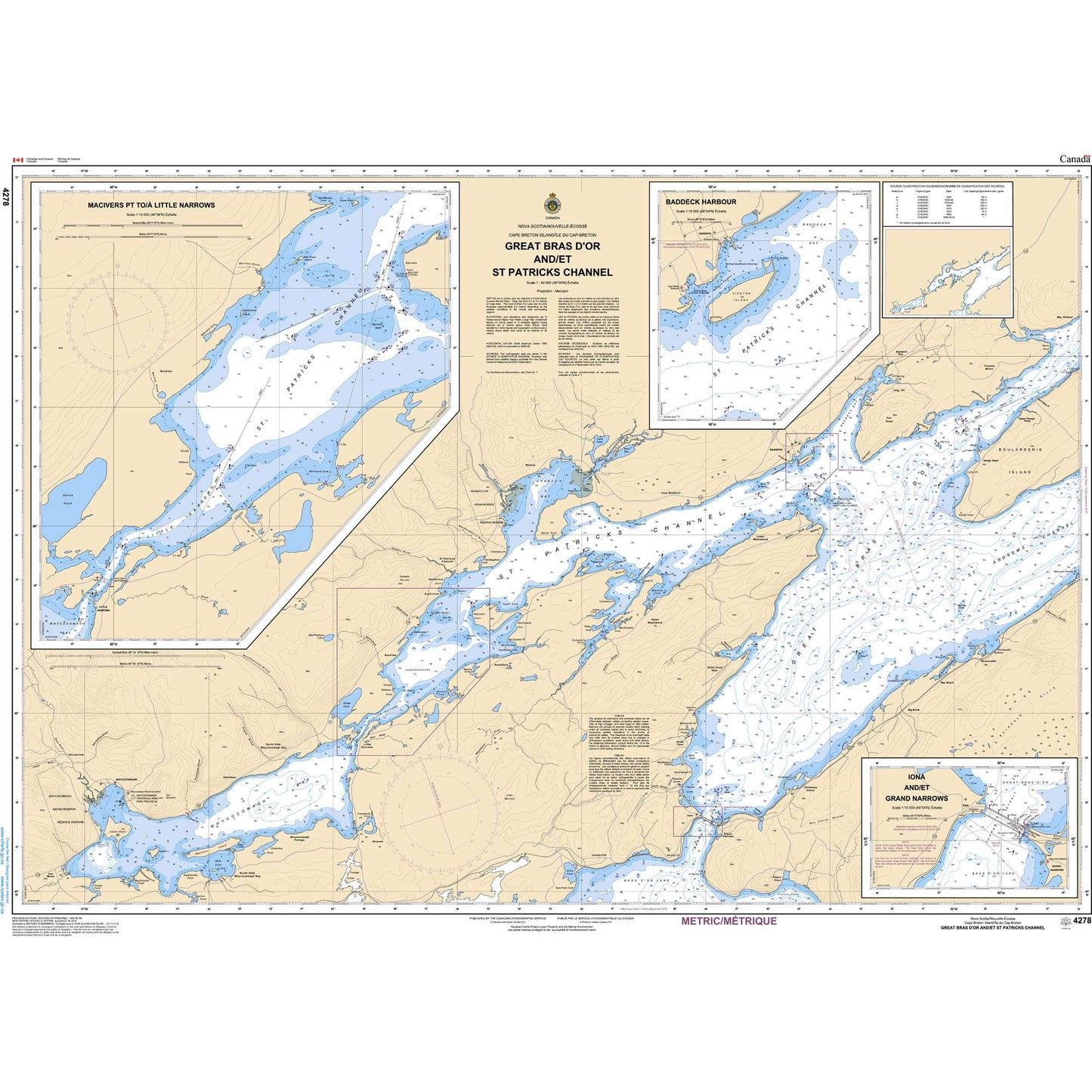 Paradise Clay CAN4278 CHS Chart Great Bras D'Or and/et St. Patricks Channel