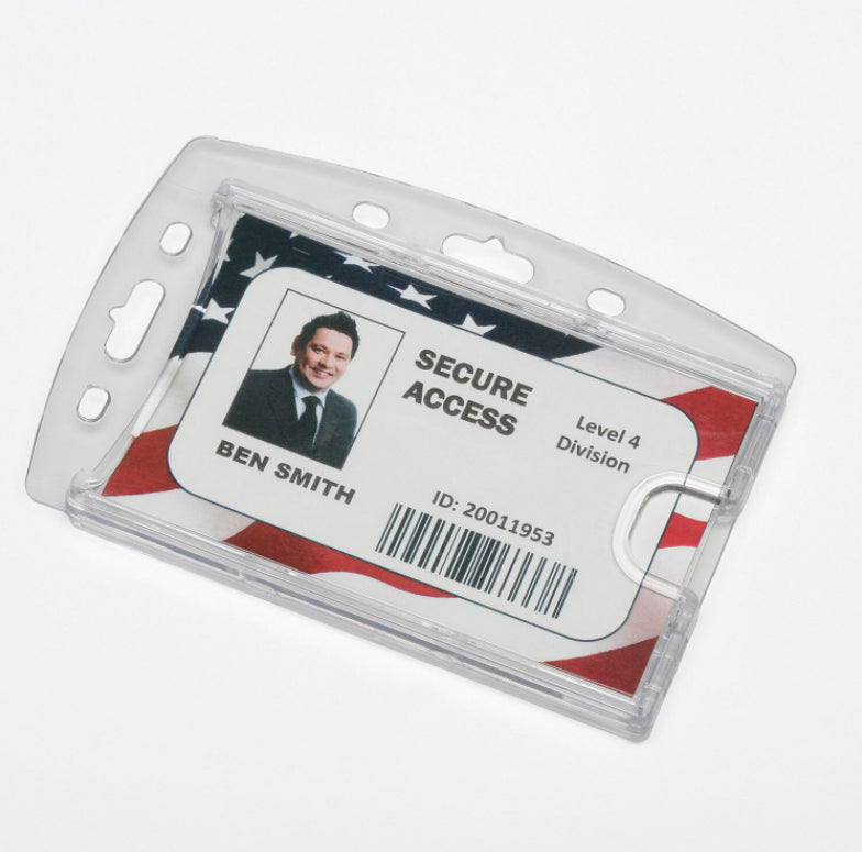 AbilityOne 8455016660469 SKILCRAFT DUAL CARD ID HOLDER - CLEAR 4 X 2.75IN PLASTIC