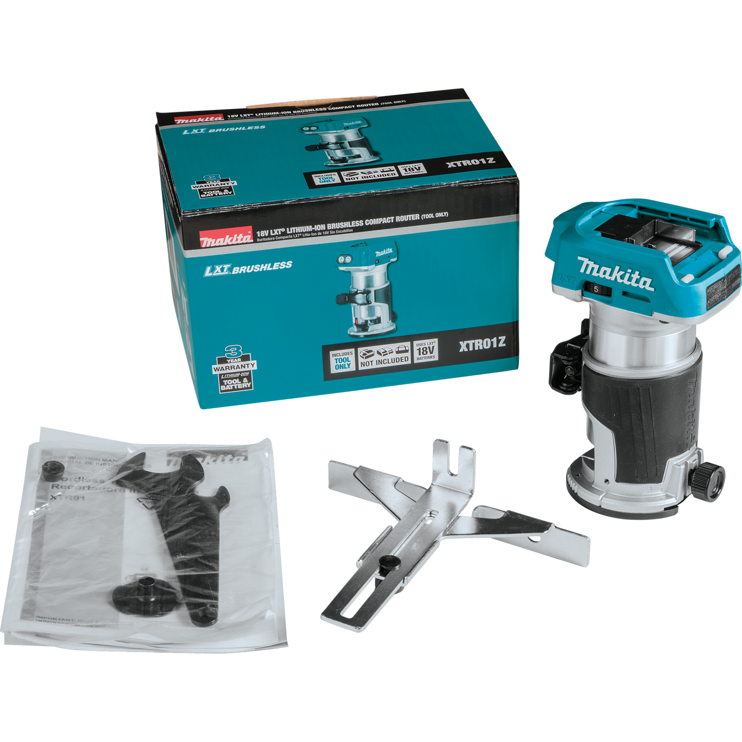 Makita XTR01Z 18V LXT® Lithium‘Ion Brushless Cordless Compact Router, Tool Only