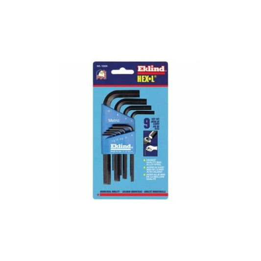 EKLIND TOOL 10509 9Pc. Metric L-Wrench Hexkey Set Short Arm