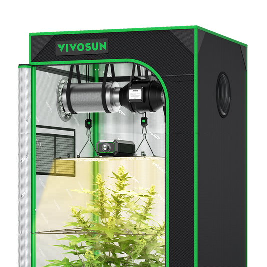 Vivosun Starter Grow Tent Kit, 2 × 2ft 1-Plant System, WiFi-Controlled Grow System with Full Spectrum LED Grow Light, Automatic Ventilation, GrowHub Outlet A22 with Temperature and Humidity Sensor