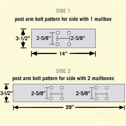 Mailboxes 4373D-NIC Salsbury Deluxe Post - 2 Sided - In-Ground Mounted - for (3) Designer Roadside Mailboxes - Nickel