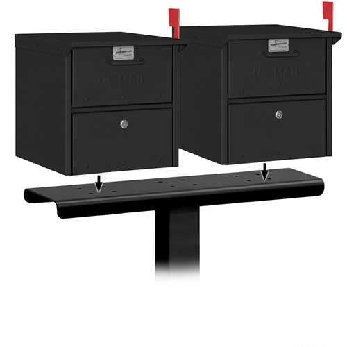 Mailboxes 4382BLK Salsbury Spreader - 2 Wide - for Roadside Mailbox and Mail Chest - Black