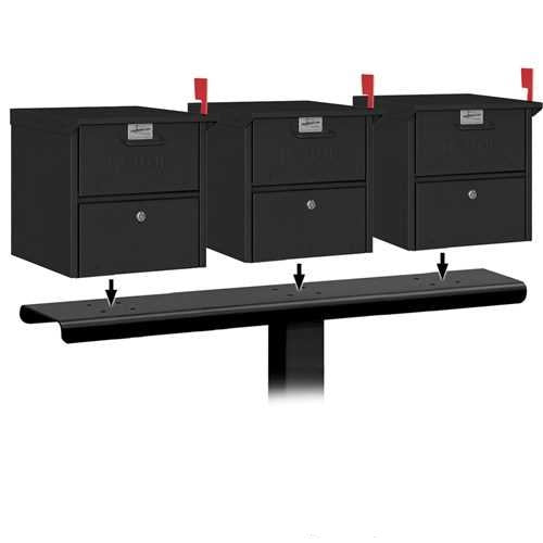 Mailboxes 4383BLK Salsbury Spreader - 3 Wide - for Roadside Mailbox and Mail Chest - Black