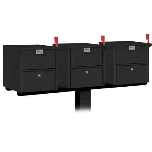 Mailboxes 4383BLK Salsbury Spreader - 3 Wide - for Roadside Mailbox and Mail Chest - Black