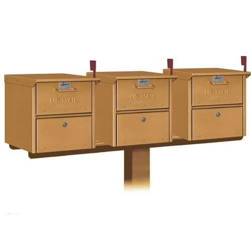 Mailboxes 4383D-BRS Salsbury Spreader - 3 Wide - for Designer Roadside Mailbox - Brass