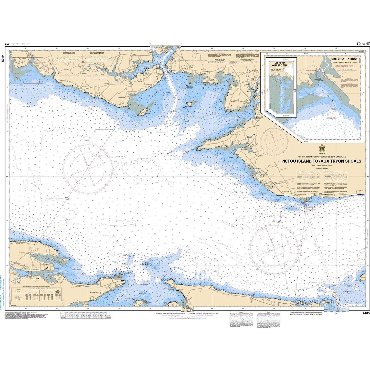 Paradise Clay CAN4405 CHS Chart Pictou Island to/aux Tryon Shoals