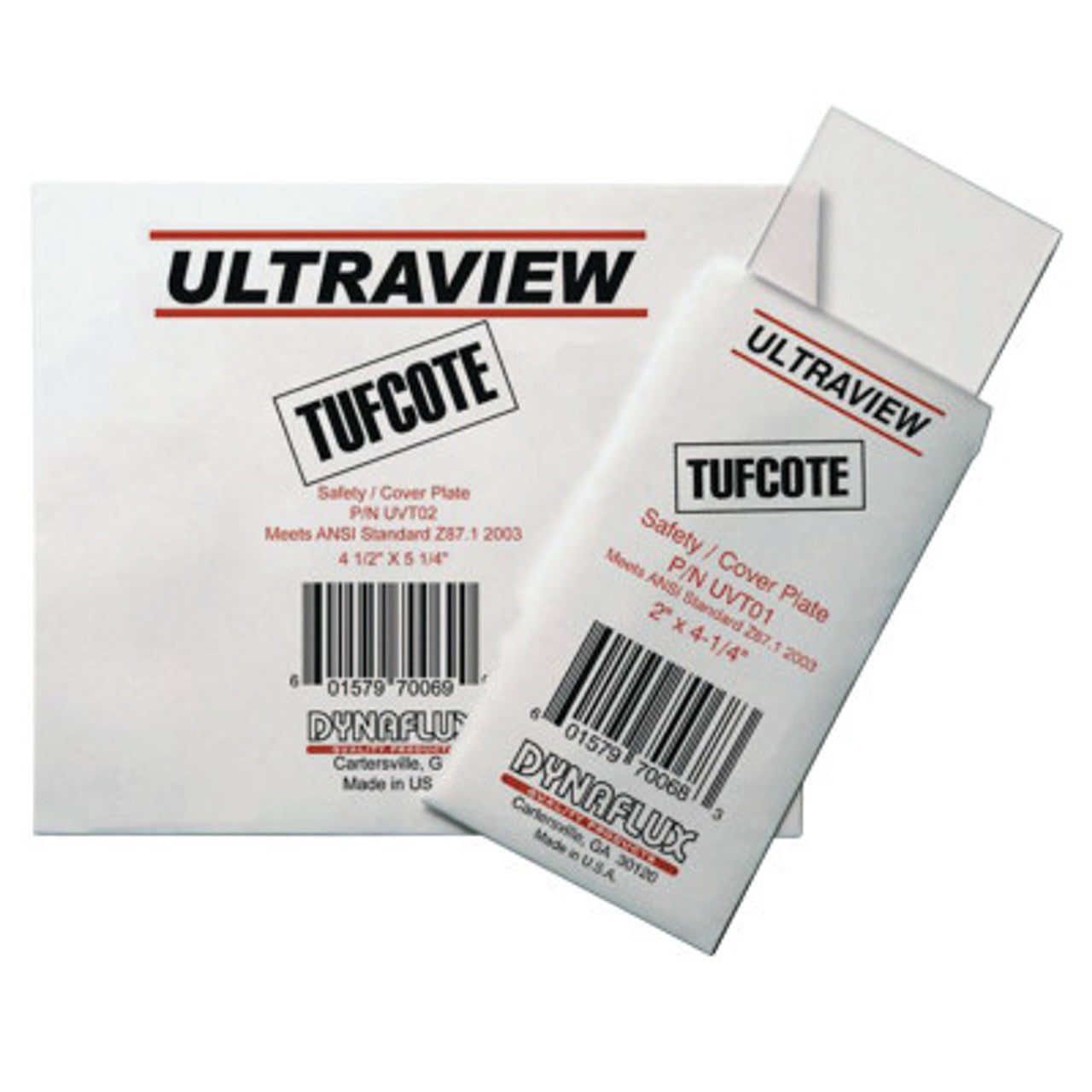 Dynaflux UVT01 TUFCOTE™ Dual Purpose Safety / Cover Lens, 2x4 (Each)