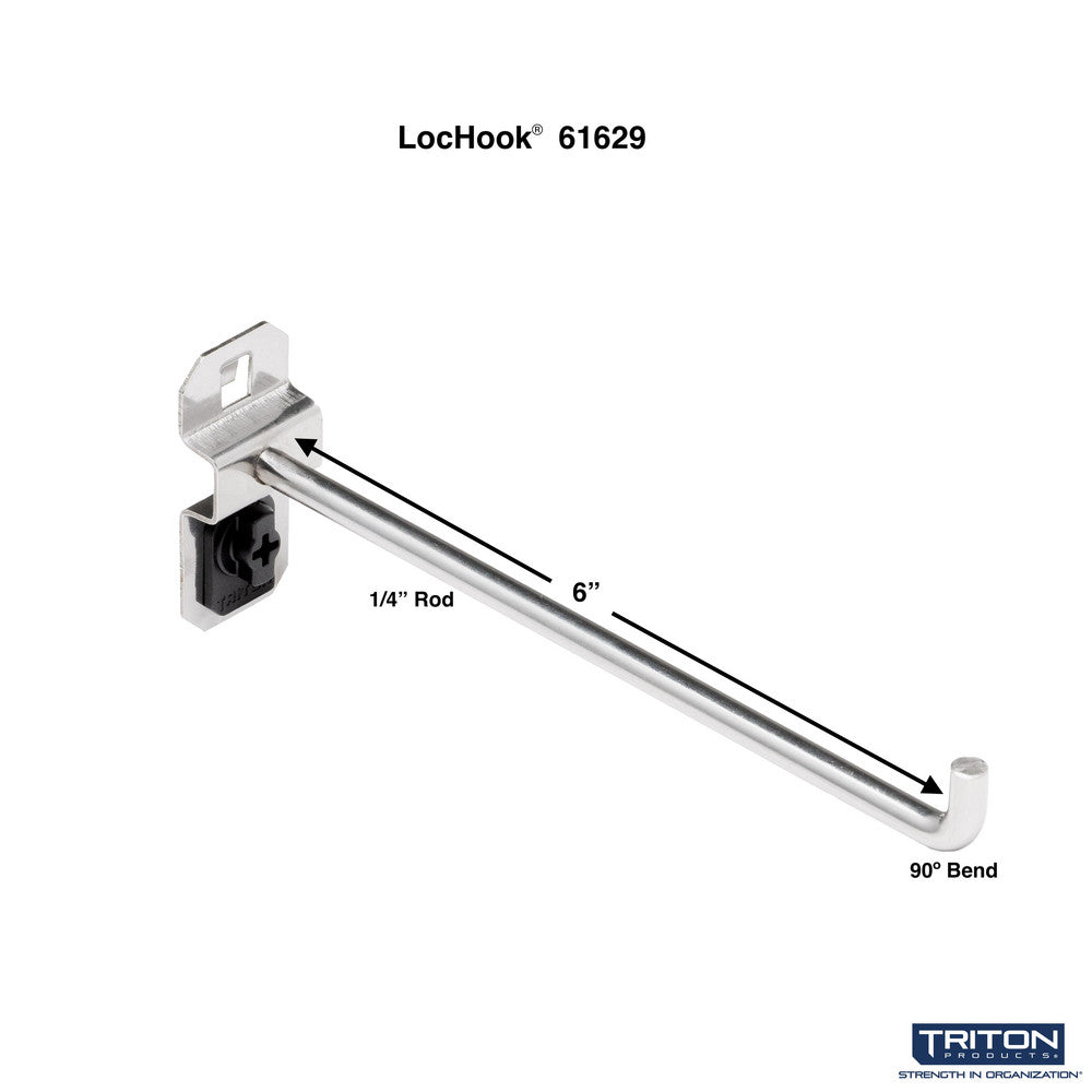 Triton Products 61629 6" Single Rod 90 Degree Stainless LH 3PK