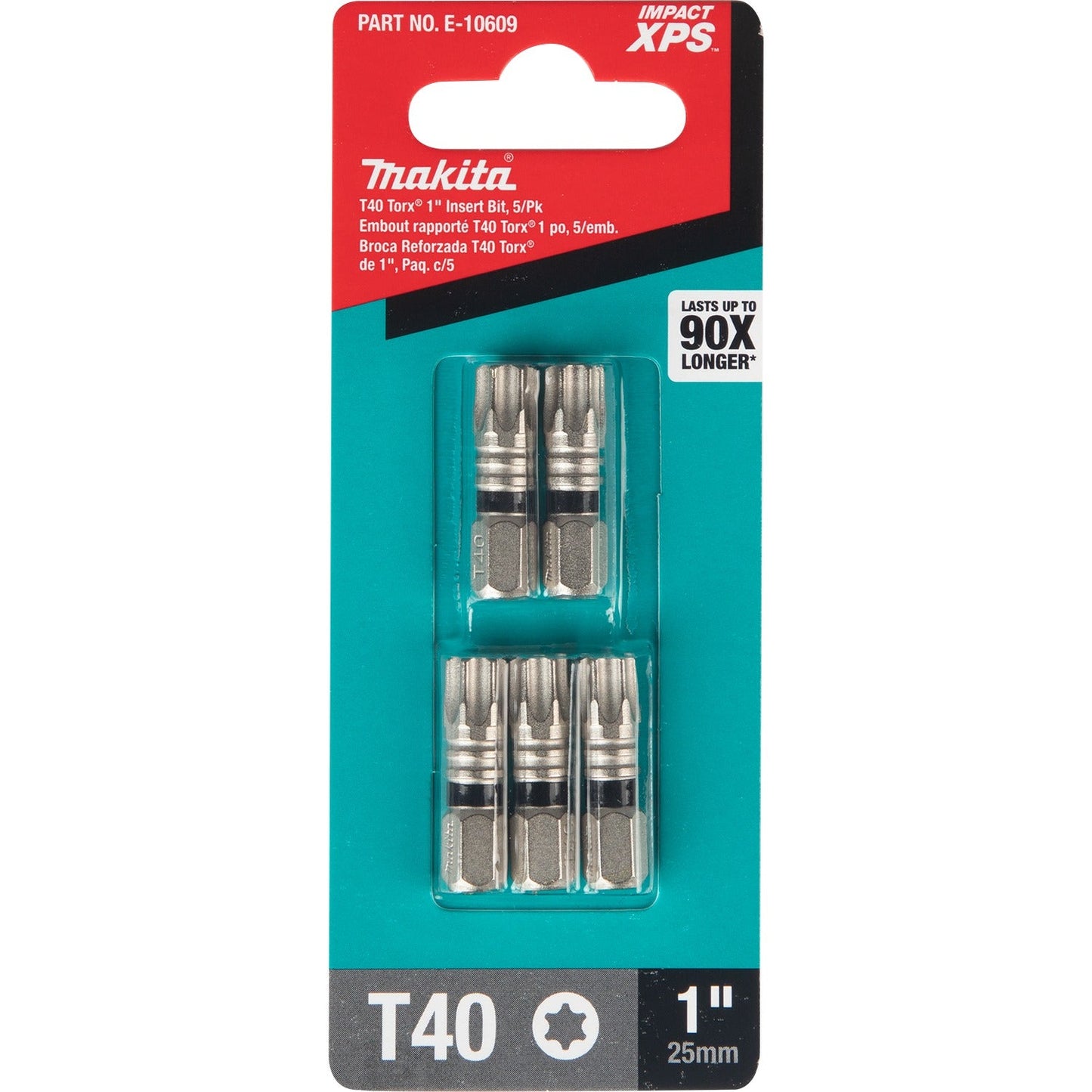 Makita E-10609 Impact XPS® T40 Torx 1" Insert Bit, 5/pk