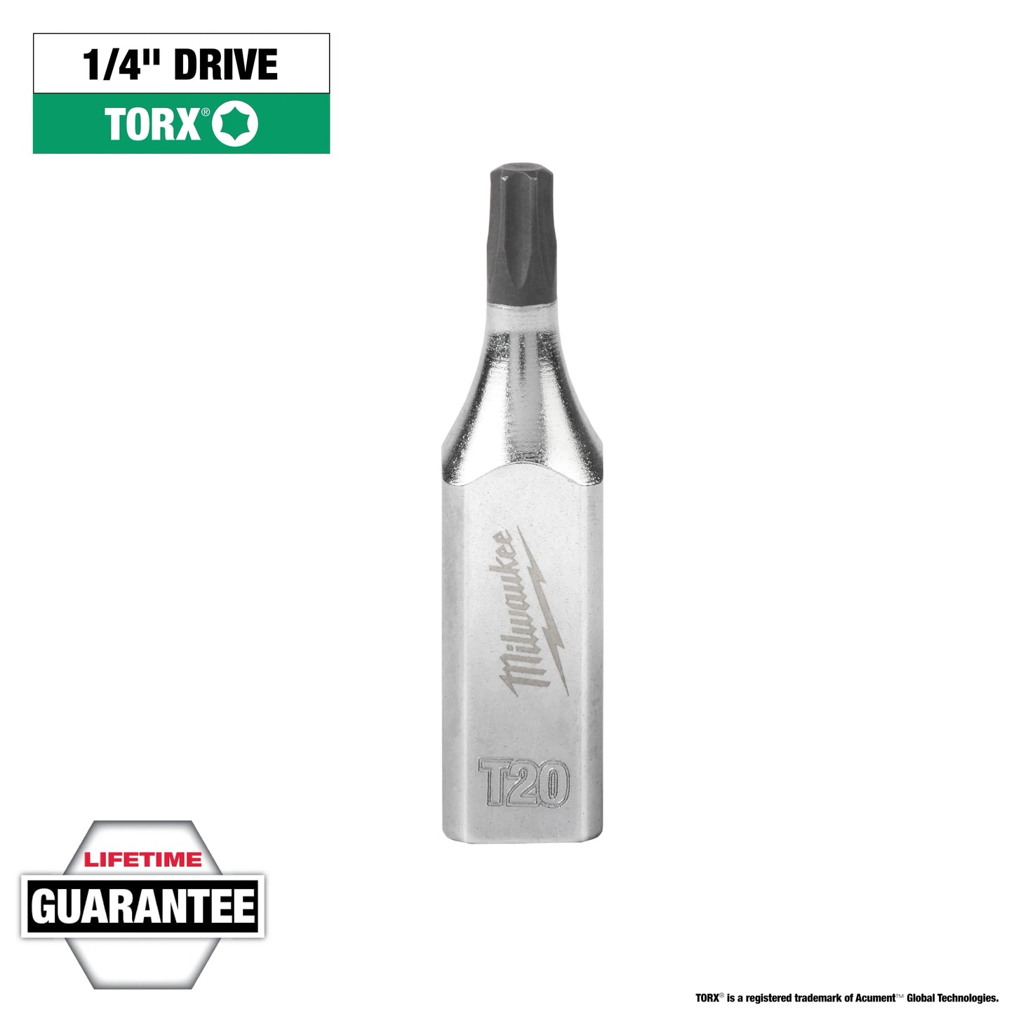 Milwaukee Tool 45-34-1003 1/4" Drive T20 TORX Bit Socket, 1 EA